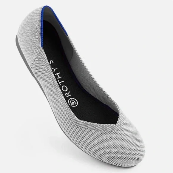 Rothy's | Shoes | Rothys The Flat Flax Birdseye Greyround Toe Womens ...